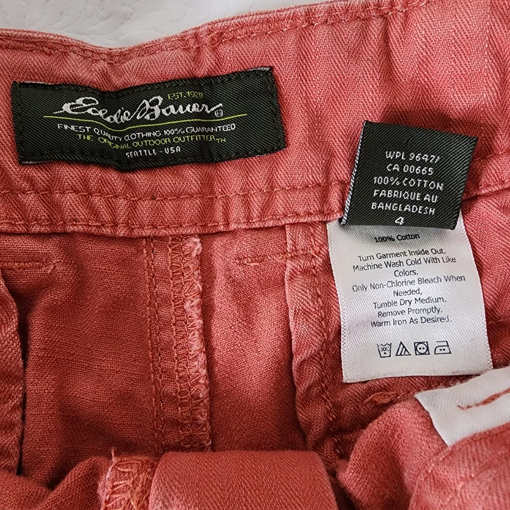 Eddie Bauer Cargo Shorts Mid Rise 100% Cotton Women's Size 4